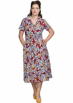 Banned Huwaiian Days 40's Dress Red -succubu shop banned DR16251 huwaiian days dress red 40 0 1024x1024