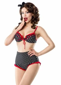 Belsira Polkadot Love 50's Bikini Black Red