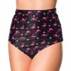 Belsira Summer Flamingo High Bikini Briefs Black