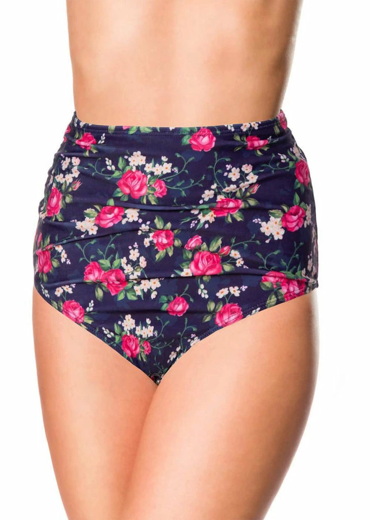 Belsira Vintage Flowers Bikini Bottom Blue