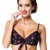 Belsira Summer Flamingo Bikini Top Black