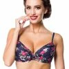 Belsira Vintage Flowers Bikini Top Blue