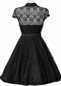 Belsira Stella Lace 40's Swing Dress Black -succubu shop belsira 50199 stella lace swing dress blk 4 498bf221 9a1b 4ade b0c3 545f17b0d58d 1024x1024