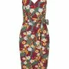 Bright & Beautiful Jayleen Tropical Floral 60's Pencil Dress Multi