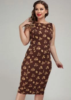 Collectif Hepburn Fall Leaves 50's Pencil Dress Brown -succubu shop collectif AW200721A hepburn fall pencil dress brown 6 d6502cdd e3a9 4987 946b 3ab9a32b14d6 1024x1024