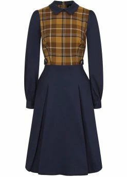 succubu shop 12 Collectif Dawna Moonhill Check 60's Swing Dress Multi