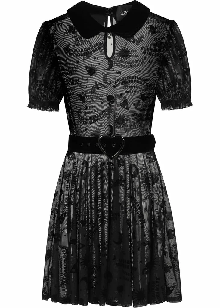 Collectif Ana Ouija Mesh 60's Skater Dress Black 1 Collectif Ana Ouija Mesh 60's Skater Dress Black
