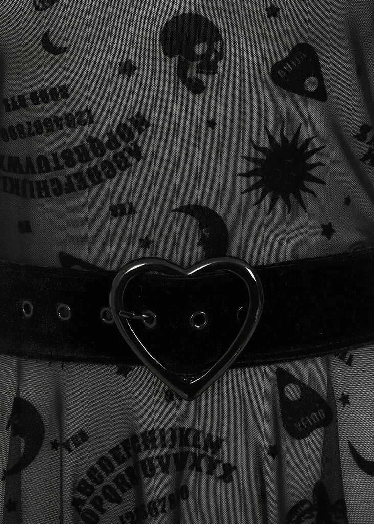 Collectif Ana Ouija Mesh 60's Skater Dress Black 2 Collectif Ana Ouija Mesh 60's Skater Dress Black - Image 2