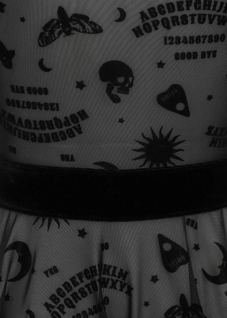 Collectif Ana Ouija Mesh 60's Skater Dress Black 6 Collectif Ana Ouija Mesh 60's Skater Dress Black - Image 6