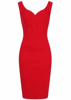 Collectif Ridly 50's Pencil Dress Red