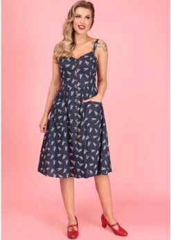 Collectif Kimberly Lobster 50's Swing Dress Navy -succubu shop collectif DS SS220803B kimberly lobster swing dress navy 0 1024x1024