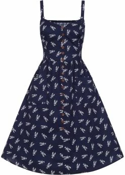 Collectif Kimberly Lobster 50's Swing Dress Navy