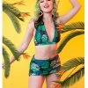 Collectif X Playful Promises Green Palm 50's Bikini Top Multi Colour