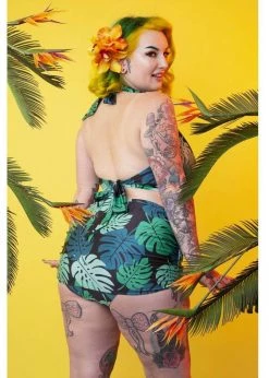 Collectif X Playful Promises Green Palm 50's Bikini Briefs Multi -succubu shop collectif PPCL017 green palm bikini brief multi 0 1024x1024