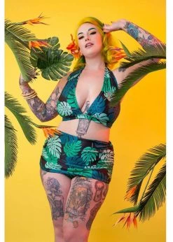 Collectif X Playful Promises Green Palm 50's Bikini Briefs Multi