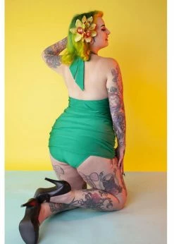 Collectif X Playful Promises High Shine 50's Swimsuit Green -succubu shop collectif PPCL020 high shine swimsuit green 2 1024x1024