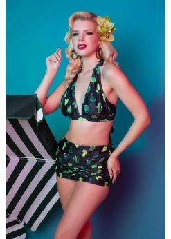 Collectif X Playful Promises Cactus 50's Bikini Top Black -succubu shop collectif PPCL025 cactus bikini top blk 2 1024x1024
