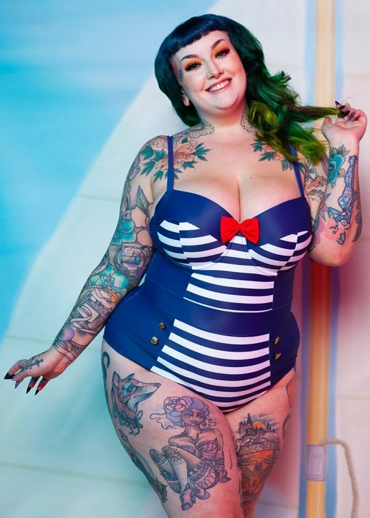 Collectif X Playful Promises Nautical 50's Swimsuit Multi 1 Collectif X Playful Promises Nautical 50's Swimsuit Multi