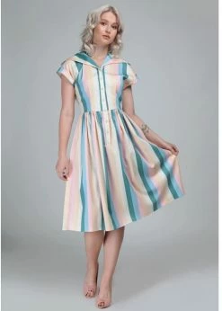 Collectif Judy Teacup Stripe 50's Swing Dress Multi -succubu shop collectif SS200803B judy teacup swing dress multi 3 1024x1024