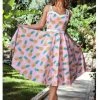 Collectif Nova Pineapple 50's Swing Dress Pink