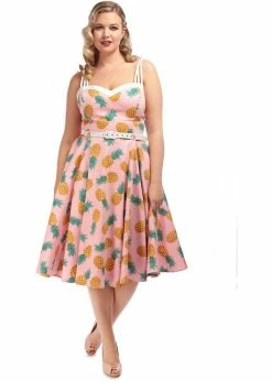 Collectif Nova Pineapple 50's Swing Dress Pink -succubu shop collectif SS200834A nova pineapple dress pnk 5 fb6b8750 5f04 4ebd a475 668640e60999 1024x1024