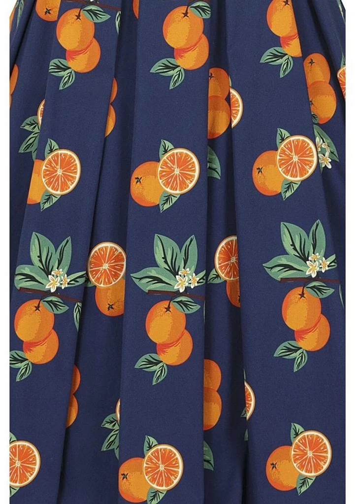 Collectif Jill Oranges 50's Swing Dress Navy 5 Collectif Jill Oranges 50's Swing Dress Navy - Image 5