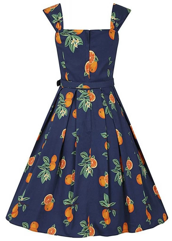 Collectif Jill Oranges 50's Swing Dress Navy 6 Collectif Jill Oranges 50's Swing Dress Navy - Image 6