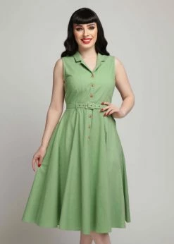Collectif Caterina 50's Sleeveless Swing Dress Green -succubu shop collectif SS200851A caterina sleeveless dress grn 5 1024x1024