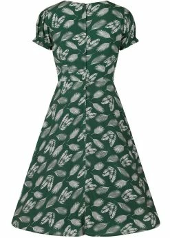 Collectif Misty Leafy Green 50's Swing Dress Green -succubu shop collectif SS200871B misty leafy swing dress grn 1 1024x1024