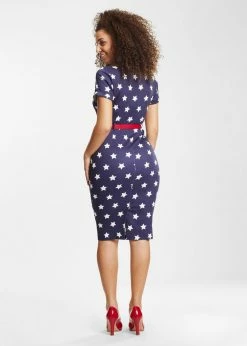 Collectif Caterina Stars 50's Pencil Dress Navy -succubu shop collectif SS210707A caterina stars pencil dress nav 6 1024x1024