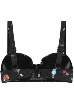 Collectif Cocktail Menu 50's Bikini Top Black -succubu shop collectif SS212203A cocktail menu bikini top blk 2 1024x1024