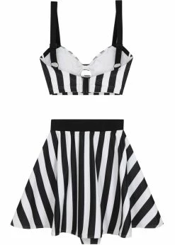 Collectif Beetle Stripe 60's Bikini Briefs Skirt Black White -succubu shop collectif SS212204B beetle stripe bikini brief blk 1 1024x1024