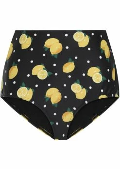 Collectif Lemon Polka 50's Bikini Brief Black