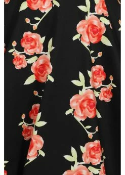 Hearts & Roses Juliet Roses 50's Swing Dress Black -succubu shop hearts roses 219 juliet dress blk 5 1024x1024