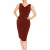Hearts & Roses Ariel Sparkle 50's Pencil Dress Red