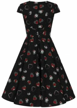 Hell Bunny Petals Hearts 50's Swing Dress Black -succubu shop hell bunny HLB40166 petals swing dress blk 5 1024x1024
