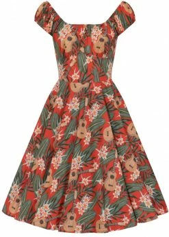 Hell Bunny Ukulele 50's Swing Dress Orange