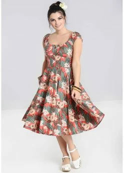 Hell Bunny Ukulele 50's Swing Dress Orange -succubu shop hell bunny HLB40174 ukulele swing dress org 7 1024x1024