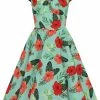Hell Bunny Moana Hibiscus 50's Swing Dress Mint