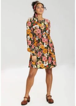 Hell Bunny Monique 70's Mini Dress Multi -succubu shop hell bunny HLB40302 monique mini dress mul 2 1024x1024