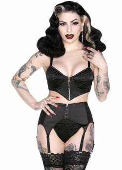 Killstar Webutant Spiderweb 50's Bullet Bra Black
