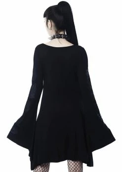 Killstar Stay Weird Trapeze Dress Black -succubu shop killstar KSRA003038 stay weird trapeze dress blk 3 1024x1024