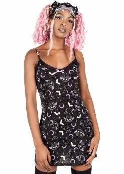 succubu shop 8 Killstar Lounge Batty Night Dress Black