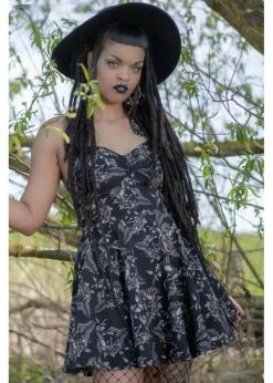 Killstar Aloha From Hell Skulls 60's Skater Dress Black