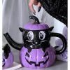 Killstar Meowloween Cat Teapot Black