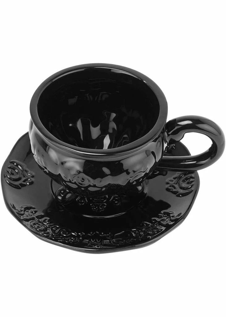 Killstar Daemon Teacup & Saucer Black 1 Killstar Daemon Teacup & Saucer Black