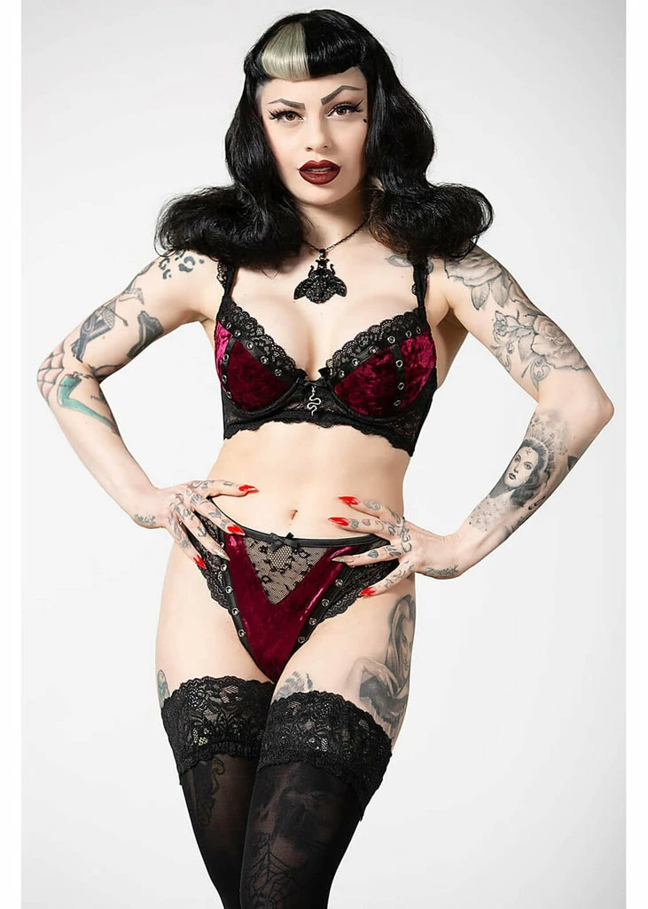 Killstar Sacred Spirits Velvet Bralet Bloodred 2 Killstar Sacred Spirits Velvet Bralet Bloodred - Image 2