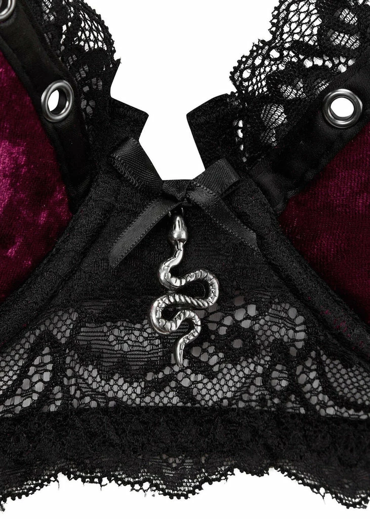 Killstar Sacred Spirits Velvet Bralet Bloodred 3 Killstar Sacred Spirits Velvet Bralet Bloodred - Image 3