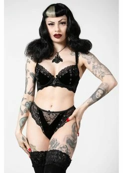 Killstar Sacred Spirits Velvet Panty Black