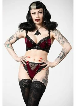 Killstar Sacred Spirits Velvet Panty Bloodred